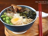 Instant Edamame Mushroom Miso Noodle Soup
