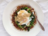 Spiced Quinoa, Spinach & Poached Egg with Tahini Sauce