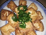 Fried tofu with chives