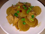 Meatless dish - braised carrots with tofu puffs