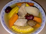 Pork ribs with sweet corn soup