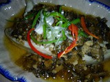 Steamed fish with mei cai