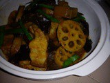 Stewed lotus roots and pork belly
