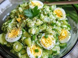 Creamy Green Salad with Eggs and Cucumber