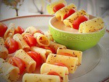 Spiedini di pasta pomodorini e salsa rosata