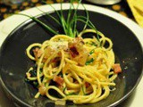 Spaghettoni con agretti e guanciale croccante per TuttoFood
