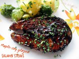 Odrezci lososa sa slatko - slanom glazurom ☆ Maple-soy glazed salmon steaks