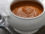 Roasted aubergine and tomato soup