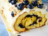 Blueberry And Lemon Roulade Cake