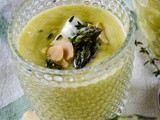 Chilled Cream Of Asparagus Soup with Almonds and Thyme