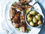 Coriander and pomegranate lamb cutlets with jersey royals Recipe