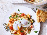 Courgettes with chilli-spiced yogurt and poached eggs