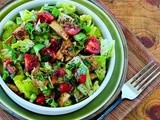 Fattoush (Lebanese  Crumbled Bread  Salad with Sumac and Pita Chips) Recipe