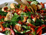 Fatttush / Mixed Herbs and Toasted Bread Salad Recipe