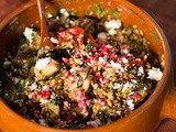 Freekeh salad with pomegranate seeds and molasses recipe