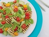 Haloumi, tomato, cucumber and mint salad recipe