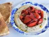 Hummus topped with Spicy Sauteed Red Pepper Recipe
