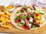 Middle Eastern beef and hummus wraps recipe