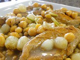 Moughrabiyeh / Spiced Lebanese Couscous with Chicken, Lamb and Baby Onions Recipe