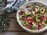 Smashed green olive and ruby grapefruit salad recipe