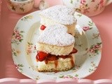 Strawberry love heart sponge cakes recipe