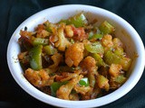 Gobi simla mirch subzi - cauliflower capsicum curry