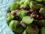 Brussels Sprouts Salad w Walnuts, Zataar & Pomegranate Seeds