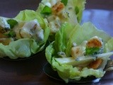 Butter lettuce cups + healthy homemade minty-salty croutons