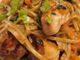 Teriyaki Chicken with slaw mix and noodles
