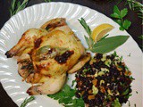 A Village Harvest Winter Feast featuring Sage and Rosemary Cornish Hens & Arborio Rice Pudding