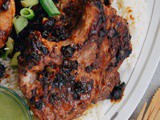 Asian Marinated Pork Chops with Coconut Rice & Spicy Jalapeno Sauce