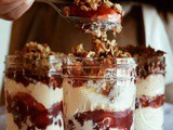 Cherry & Vanilla Mousse Trifles with Toasted Granola