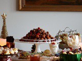 Christmas Dessert Tablescape featuring Mulled Apple Cider