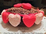 Dark Chocolate Cake featuring Valentine’s Day Peeps Marshmallows