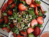 Kale Salad with Strawberry Vinaigrette featuring Freschetta Pizza