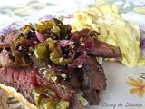 Long Hot Pepper Chutney with Steak and Eggs Sandwich