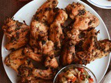 Mediterranean Style Chicken Wings with Grilled Onion & Pepper Chutney