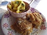 Oven Fried Chicken with Fresh Pineapple Side