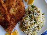 Panko Crusted Fish with Ginger Rice Salad