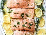 Slow Roasted Salmon with Lemon and Fresh Herb Drizzle