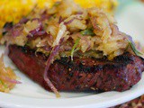 Grilled Steaks with Pineapple Rosemary Topping #cic