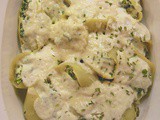 Two Cheese & Spinach Stuffed Shells with Cauliflower “Alfredo” Sauce #cic