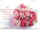 ♥...Love2cook Malaysia turns 2 & a Giveaway!...ga closed!!! ♥