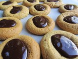 Fudgy Thumbprints filled with Chocolate Ganache