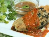 Chiles Rellenos with Tomato Sauce