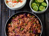 Purple Cabbage Rice Recipe , Red Cabbage Pulav