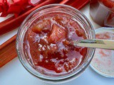 Rhubarb Jam with Rose - Low in Sugar