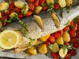 Whole Baked Sea Bass Recipe - Dinner on a Tray