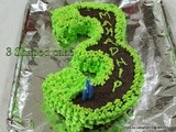 3 number shape cake without cake tin/How to make number 3 shaped cake/Step by step pictures/Make your number 3 shaped chocolate cake at home/butter cream icing