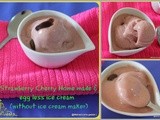 Egg less(egg free) fresh strawberry cherry ice cream/sorvete de cereja frutilla sem ovo/easy no egg home made ice creams/mahas own recipes
